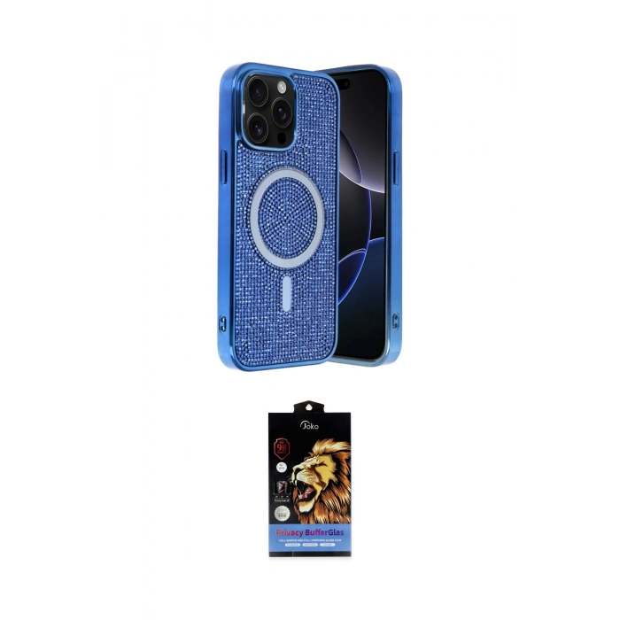 MARSİLYAN™- iPhone 14 Pro Max Kılıf Eksen Çizgi - Siyah Buffer Hayalet Cam Ekran Koruyucu