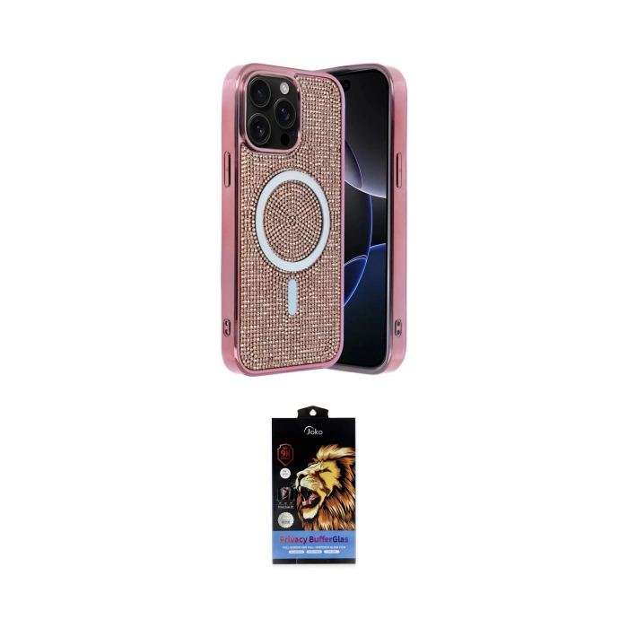 MARSİLYAN™- iPhone 14 Pro Max Kılıf Eksen Çizgi - Siyah Buffer Hayalet Cam Ekran Koruyucu