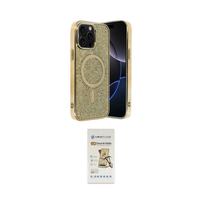 MARSİLYAN™- iPhone 14 Pro Max Kılıf Eksen Çizgi - Siyah Mat Seramik Nano Ekran Koruyucu
