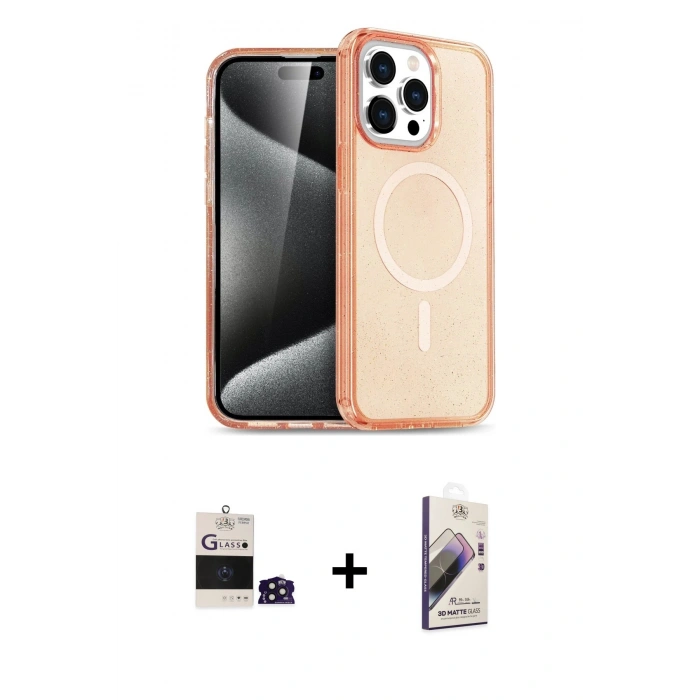 MARSİLYAN™- iPhone 14 Pro Max Kılıf Eksen Doku Koleksiyonu - Siyah Bilvis 3D Mat Cam Ekran Koruyucu + Bilvis Titan Kamera Lens - DNMR