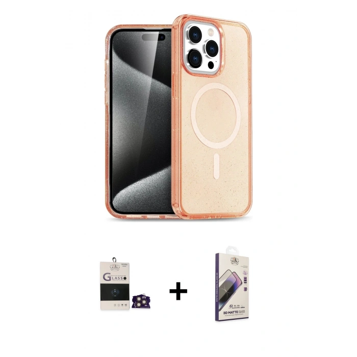 MARSİLYAN™- iPhone 14 Pro Max Kılıf Eksen Doku Koleksiyonu - Siyah Bilvis 3D Mat Cam Ekran Koruyucu + Bilvis Titan Kamera Lens - GD