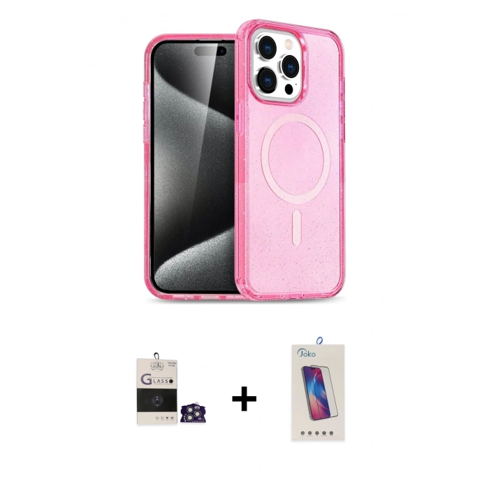MARSİLYAN™- iPhone 14 Pro Max Kılıf Eksen Doku Koleksiyonu - Siyah Joko 5D Cam + Bilvis Titan Kamera Lens - GS