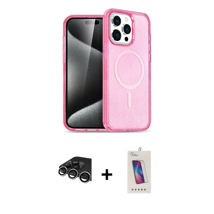 MARSİLYAN™- iPhone 14 Pro Max Kılıf Eksen Doku Koleksiyonu - Siyah Joko 5D Cam + Raze Metal Kamera Lens - GS