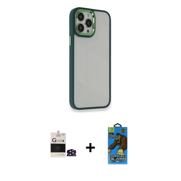 MARSİLYAN™- iPhone 14 Pro Max Kılıf Eksen Doku Prime - Siyah 18D Cam Ekran Koruyucu + Bilvis Titan Kamera Lens - DNMR