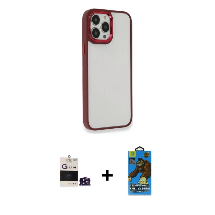 MARSİLYAN™- iPhone 14 Pro Max Kılıf Eksen Doku Prime - Siyah 18D Cam Ekran Koruyucu + Bilvis Titan Kamera Lens - DNMR