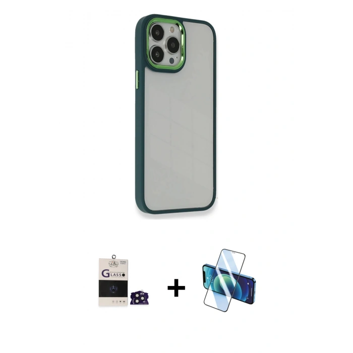 MARSİLYAN™- iPhone 14 Pro Max Kılıf Eksen Doku Prime - Siyah 3D Antistatik Cam Ekran Koruyucu + Derin Mor Bilvis Titan Kamera Lens