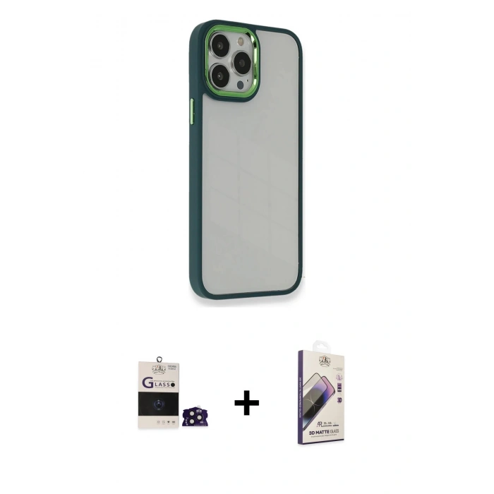 MARSİLYAN™- iPhone 14 Pro Max Kılıf Eksen Doku Prime - Siyah Bilvis 3D Mat Cam Ekran Koruyucu + Derin Mor Bilvis Titan Kamera Lens