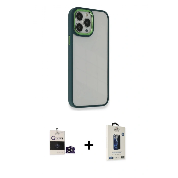 MARSİLYAN™- iPhone 14 Pro Max Kılıf Eksen Doku Prime - Siyah Bilvis Hayalet Cam Ekran Koruyucu + Bilvis Titan Kamera Lens - SH