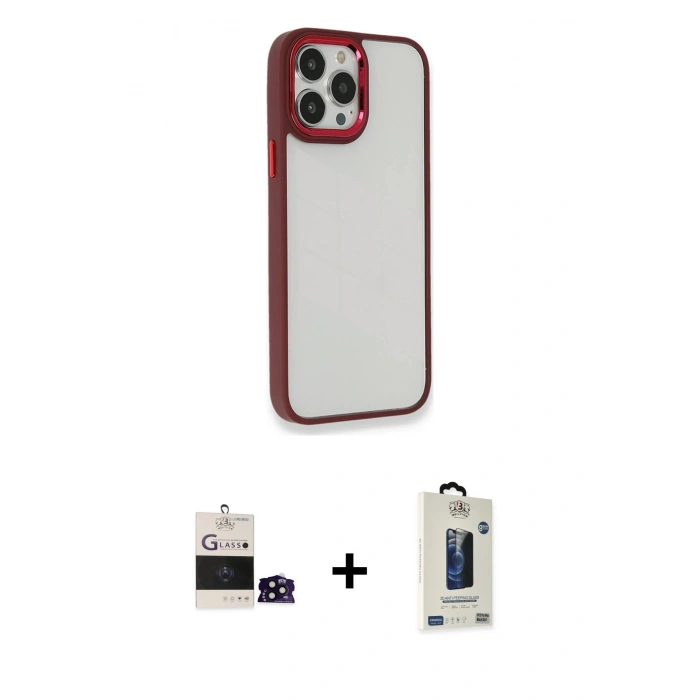 MARSİLYAN™- iPhone 14 Pro Max Kılıf Eksen Doku Prime - Siyah Bilvis Hayalet Cam Ekran Koruyucu + Bilvis Titan Kamera Lens - SH