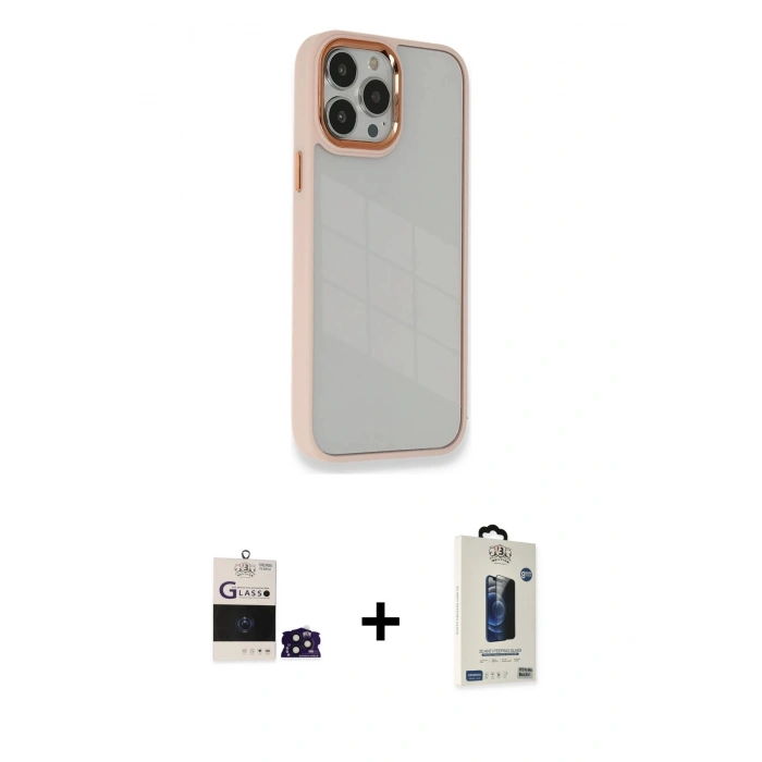 MARSİLYAN™- iPhone 14 Pro Max Kılıf Eksen Doku Prime - Siyah Bilvis Hayalet Cam Ekran Koruyucu + Bilvis Titan Kamera Lens - DNMR