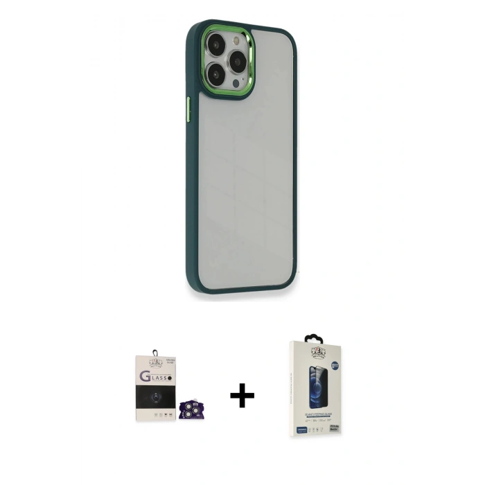 MARSİLYAN™- iPhone 14 Pro Max Kılıf Eksen Doku Prime - Siyah Bilvis Hayalet Cam Ekran Koruyucu + Bilvis Titan Kamera Lens - GS