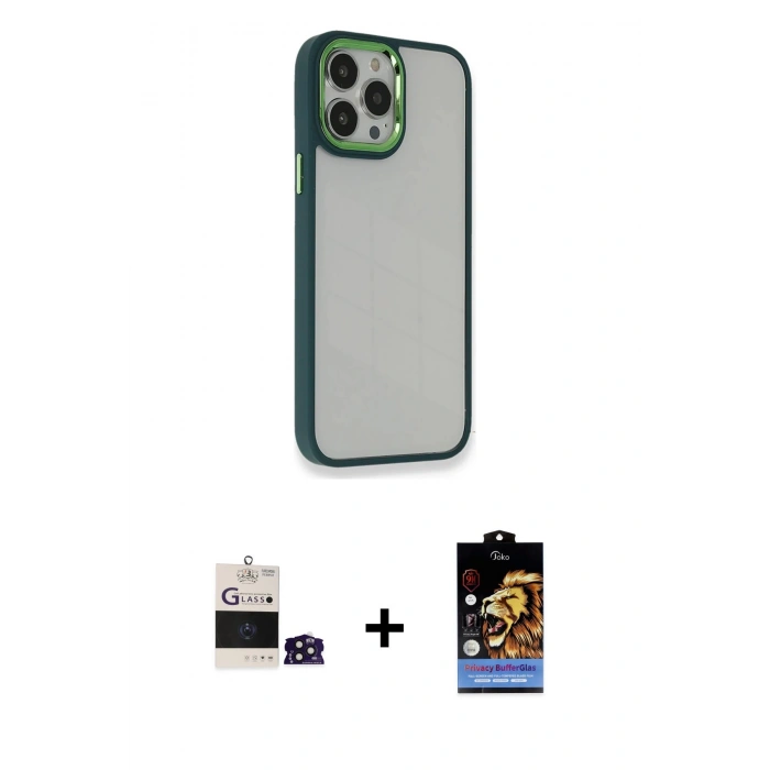 MARSİLYAN™- iPhone 14 Pro Max Kılıf Eksen Doku Prime - Siyah Buffer Hayalet Cam Ekran Koruyucu + Bilvis Titan Kamera Lens - DNMR