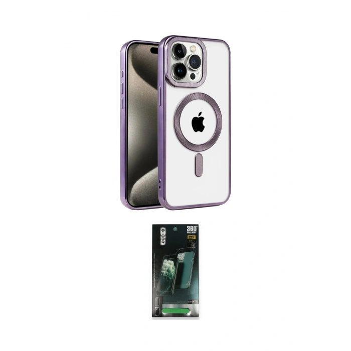 MARSİLYAN™- iPhone 14 Pro Max Kılıf Eksen Form Koleksiyonu - Şeffaf 360 Full Body Arka Koruyucu