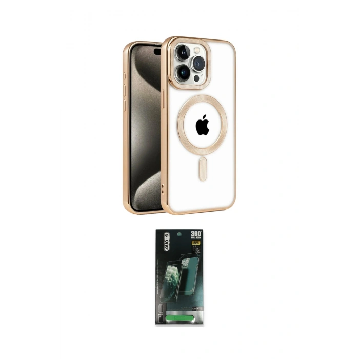 MARSİLYAN™- iPhone 14 Pro Max Kılıf Eksen Form Koleksiyonu - Şeffaf 360 Full Body Arka Koruyucu