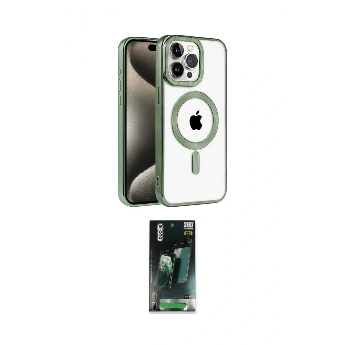 MARSİLYAN™- iPhone 14 Pro Max Kılıf Eksen Form Koleksiyonu - Şeffaf 360 Full Body Arka Koruyucu