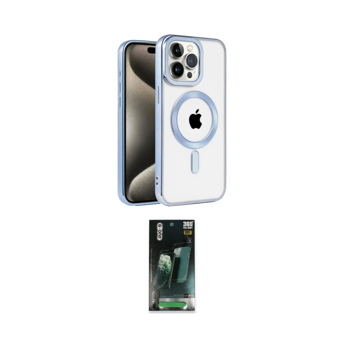 MARSİLYAN™- iPhone 14 Pro Max Kılıf Eksen Form Koleksiyonu - Şeffaf 360 Full Body Arka Koruyucu