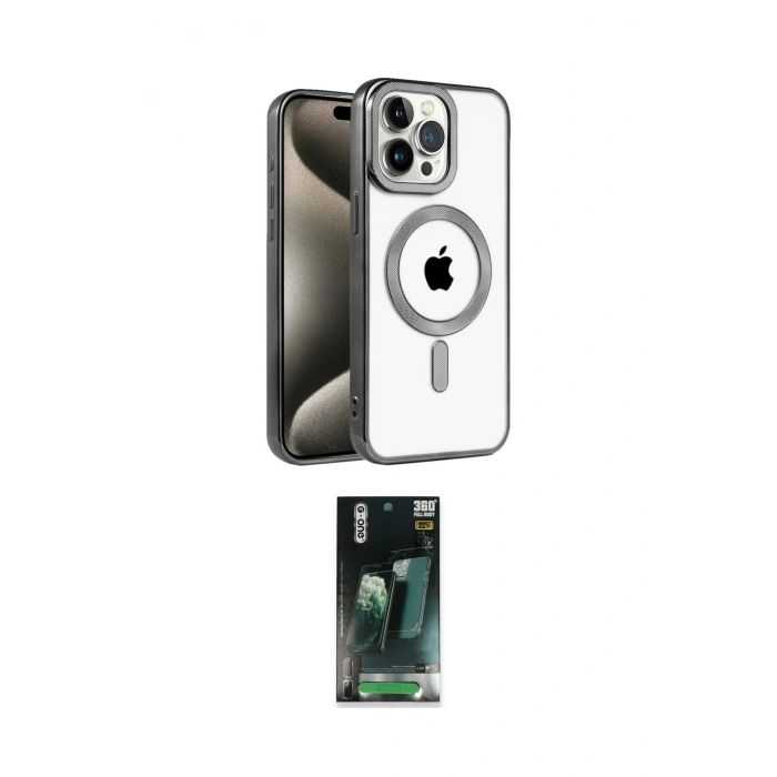 MARSİLYAN™- iPhone 14 Pro Max Kılıf Eksen Form Koleksiyonu - Şeffaf 360 Full Body Arka Koruyucu