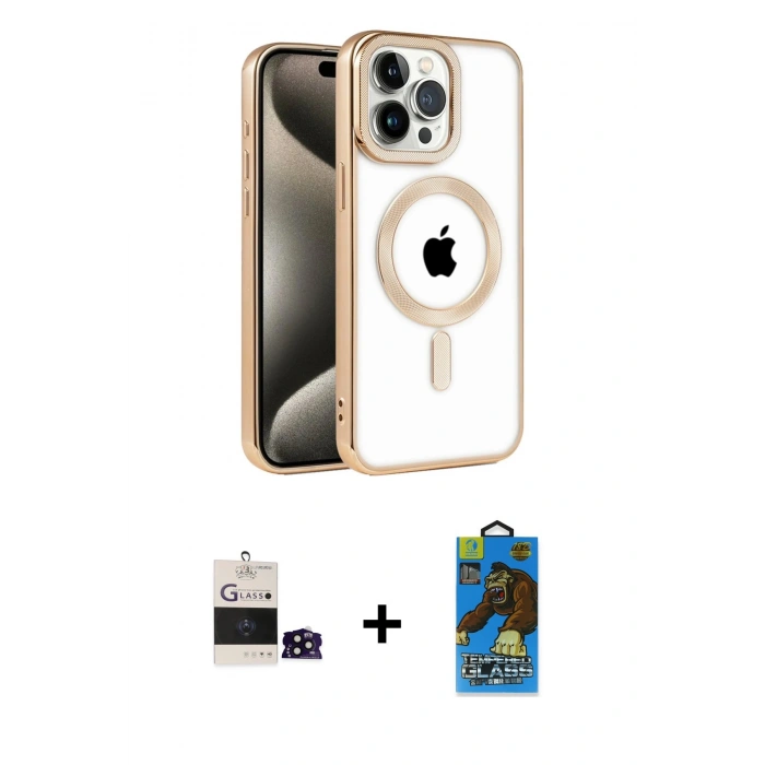 MARSİLYAN™- iPhone 14 Pro Max Kılıf Eksen Form Koleksiyonu - Siyah 18D Cam Ekran Koruyucu + Bilvis Titan Kamera Lens - SH