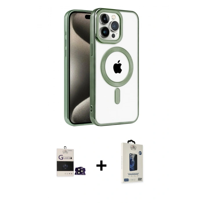 MARSİLYAN™- iPhone 14 Pro Max Kılıf Eksen Form Koleksiyonu - Siyah Bilvis Hayalet Cam Ekran Koruyucu + Bilvis Titan Kamera Lens - SH