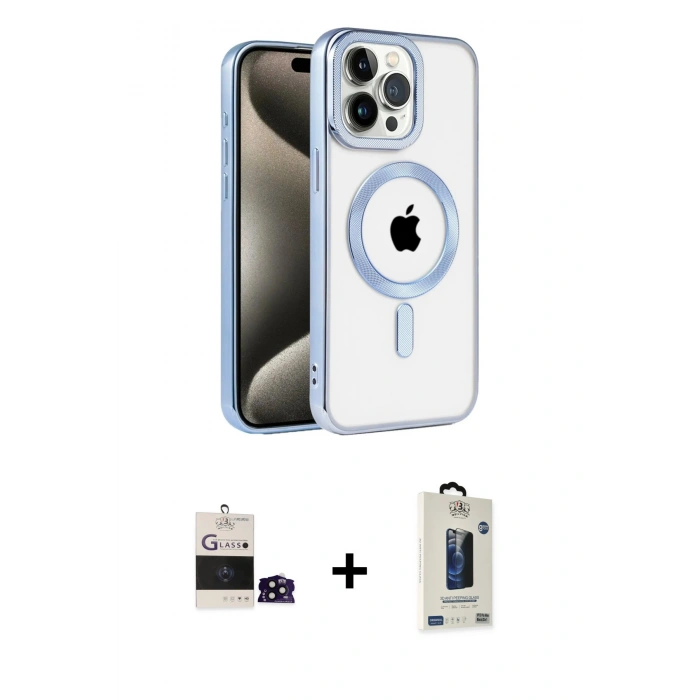 MARSİLYAN™- iPhone 14 Pro Max Kılıf Eksen Form Koleksiyonu - Siyah Bilvis Hayalet Cam Ekran Koruyucu + Bilvis Titan Kamera Lens - SH