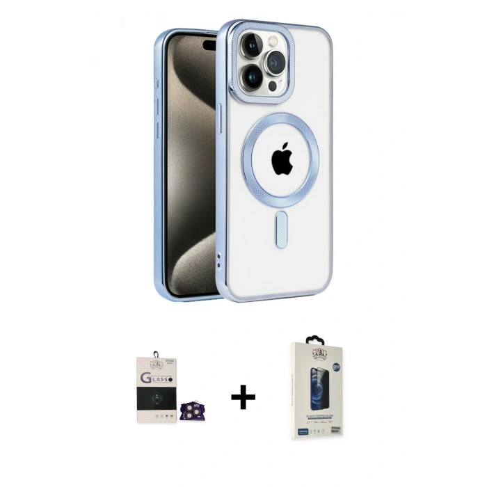 MARSİLYAN™- iPhone 14 Pro Max Kılıf Eksen Form Koleksiyonu - Siyah Bilvis Hayalet Cam Ekran Koruyucu + Bilvis Titan Kamera Lens - GD