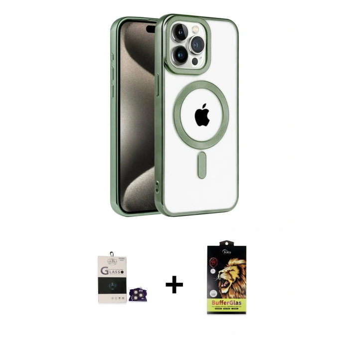 MARSİLYAN™- iPhone 14 Pro Max Kılıf Eksen Form Koleksiyonu - Siyah Buffer Cam Ekran Koruyucu + Bilvis Titan Kamera Lens - GD