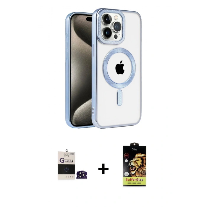 MARSİLYAN™- iPhone 14 Pro Max Kılıf Eksen Form Koleksiyonu - Siyah Buffer Cam Ekran Koruyucu + Bilvis Titan Kamera Lens - DNMR