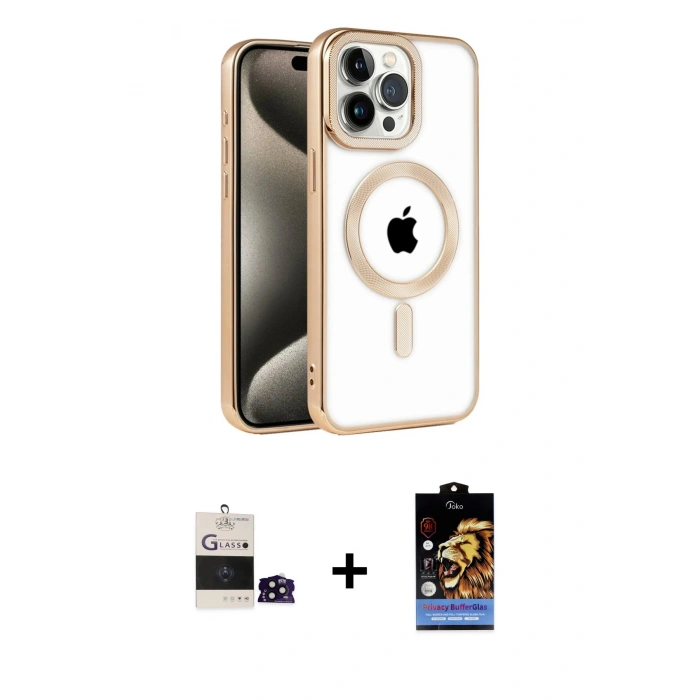 MARSİLYAN™- iPhone 14 Pro Max Kılıf Eksen Form Koleksiyonu - Siyah Buffer Hayalet Cam Ekran Koruyucu + Bilvis Titan Kamera Lens - SH