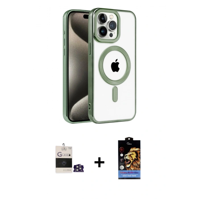 MARSİLYAN™- iPhone 14 Pro Max Kılıf Eksen Form Koleksiyonu - Siyah Buffer Hayalet Cam Ekran Koruyucu + Gümüş Bilvis Titan Kamera Lens