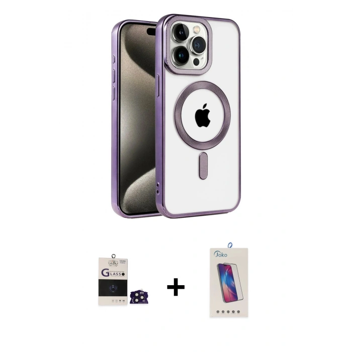 MARSİLYAN™- iPhone 14 Pro Max Kılıf Eksen Form Koleksiyonu - Siyah Joko 5D Cam + Bilvis Titan Kamera Lens - DNMR