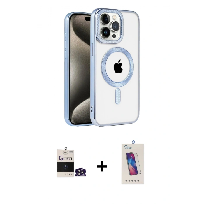 MARSİLYAN™- iPhone 14 Pro Max Kılıf Eksen Form Koleksiyonu - Siyah Joko 5D Cam + Bilvis Titan Kamera Lens - DNMR