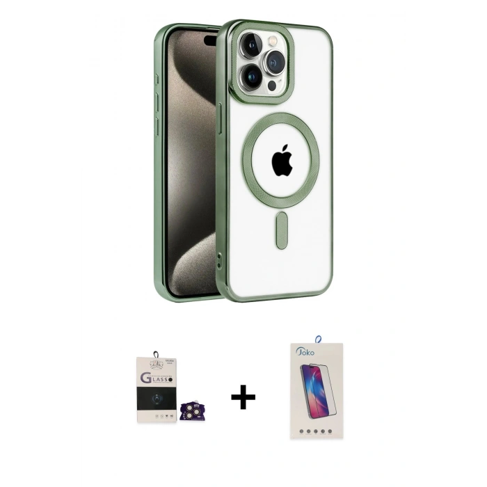 MARSİLYAN™- iPhone 14 Pro Max Kılıf Eksen Form Koleksiyonu - Siyah Joko 5D Cam + Bilvis Titan Kamera Lens - GD