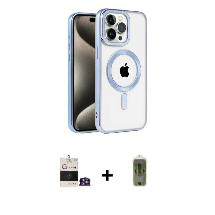 MARSİLYAN™- iPhone 14 Pro Max Kılıf Eksen Form Koleksiyonu - Siyah Joko Magic 5D Hayalet Cam + Bilvis Titan Kamera Lens - GS