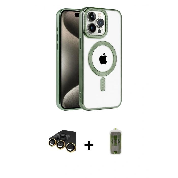 MARSİLYAN™- iPhone 14 Pro Max Kılıf Eksen Form Koleksiyonu - Siyah Joko Magic 5D Hayalet Cam + Raze Metal Kamera Lens - GD