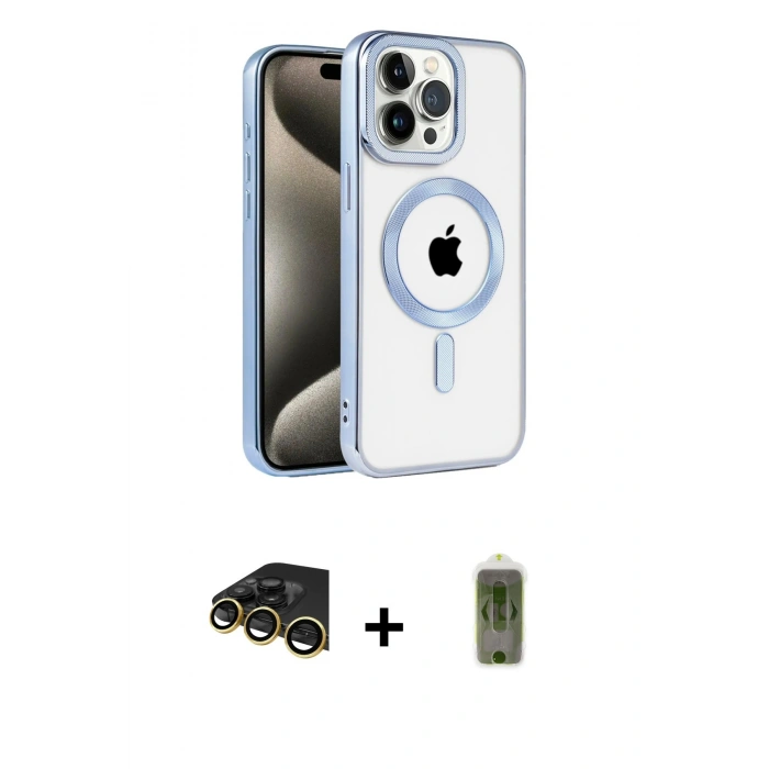 MARSİLYAN™- iPhone 14 Pro Max Kılıf Eksen Form Koleksiyonu - Siyah Joko Magic 5D Hayalet Cam + Raze Metal Kamera Lens - GD
