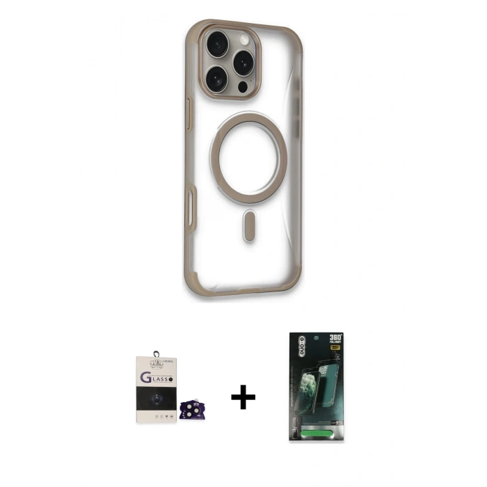 MARSİLYAN™- iPhone 14 Pro Max Kılıf Eksen Klasik Koleksiyonu - Şeffaf 360 Full Body Arka Koruyucu + Siyah Bilvis Titan Kamera Lens