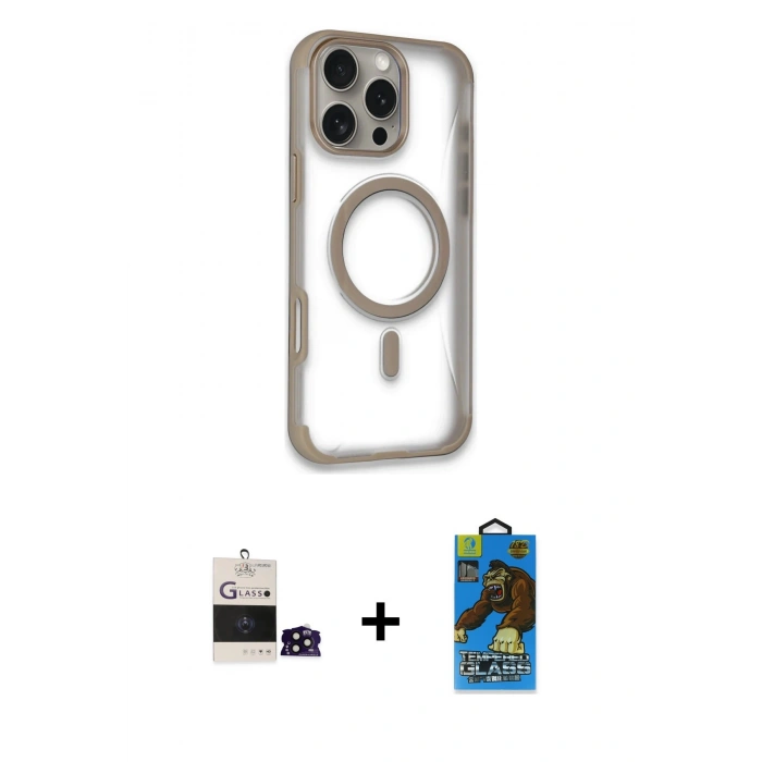MARSİLYAN™- iPhone 14 Pro Max Kılıf Eksen Klasik Koleksiyonu - Siyah 18D Cam Ekran Koruyucu + Bilvis Titan Kamera Lens - SH