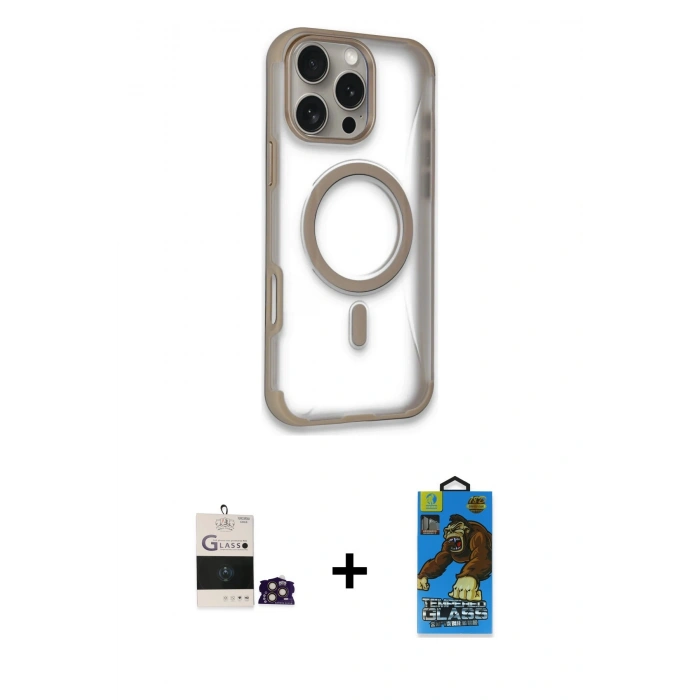 MARSİLYAN™- iPhone 14 Pro Max Kılıf Eksen Klasik Koleksiyonu - Siyah 18D Cam Ekran Koruyucu + Bilvis Titan Kamera Lens - GD
