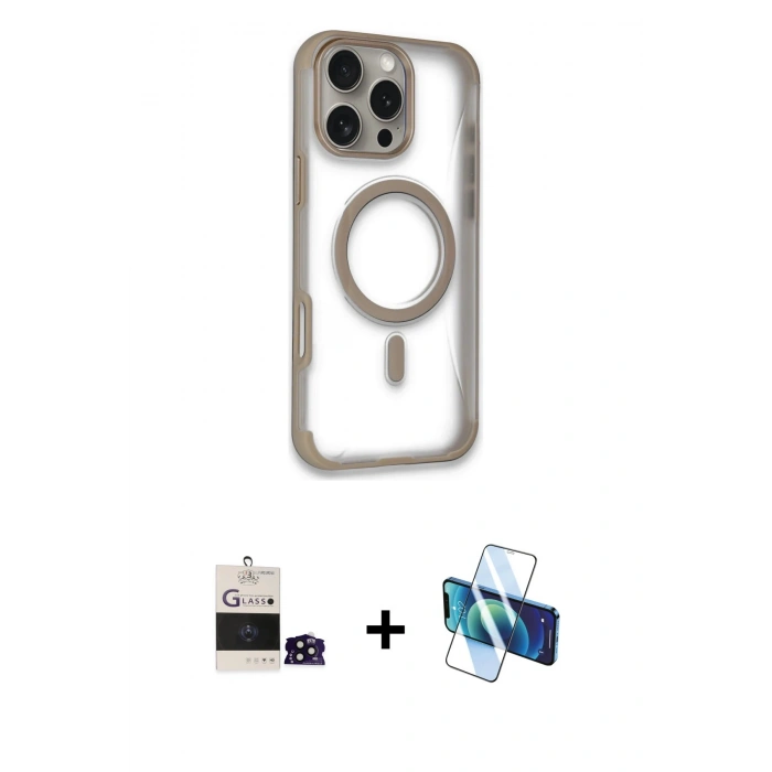 MARSİLYAN™- iPhone 14 Pro Max Kılıf Eksen Klasik Koleksiyonu - Siyah 3D Antistatik Cam Ekran Koruyucu + Bilvis Titan Kamera Lens - SH