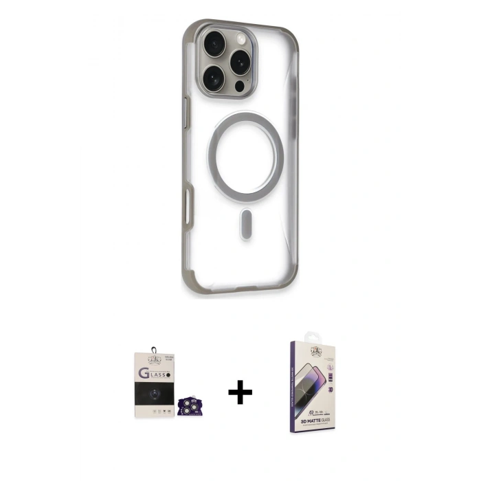 MARSİLYAN™- iPhone 14 Pro Max Kılıf Eksen Klasik Koleksiyonu - Siyah Bilvis 3D Mat Cam Ekran Koruyucu + Bilvis Titan Kamera Lens - GS