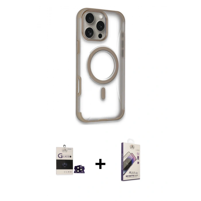 MARSİLYAN™- iPhone 14 Pro Max Kılıf Eksen Klasik Koleksiyonu - Siyah Bilvis 3D Mat Cam Ekran Koruyucu + Bilvis Titan Kamera Lens - SH