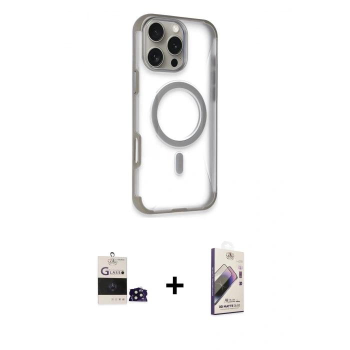 MARSİLYAN™- iPhone 14 Pro Max Kılıf Eksen Klasik Koleksiyonu - Siyah Bilvis 3D Mat Cam Ekran Koruyucu + Bilvis Titan Kamera Lens - SH