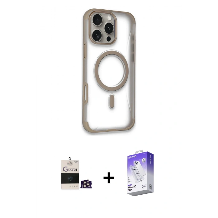 MARSİLYAN™- iPhone 14 Pro Max Kılıf Eksen Klasik Koleksiyonu - Siyah Bilvis 5in1 3D Magic Cam Ekran Koruyucu + Bilvis Titan Kamera Lens - GD