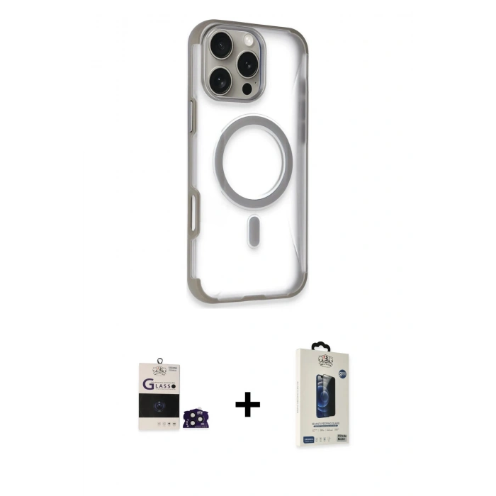 MARSİLYAN™- iPhone 14 Pro Max Kılıf Eksen Klasik Koleksiyonu - Siyah Bilvis Hayalet Cam Ekran Koruyucu + Derin Mor Bilvis Titan Kamera Lens
