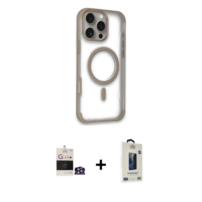 MARSİLYAN™- iPhone 14 Pro Max Kılıf Eksen Klasik Koleksiyonu - Siyah Bilvis Hayalet Cam Ekran Koruyucu + Gümüş Bilvis Titan Kamera Lens