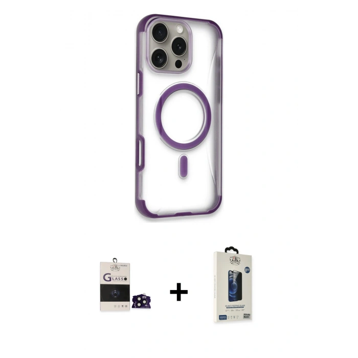 MARSİLYAN™- iPhone 14 Pro Max Kılıf Eksen Klasik Koleksiyonu - Siyah Bilvis Hayalet Cam Ekran Koruyucu + Bilvis Titan Kamera Lens - SH