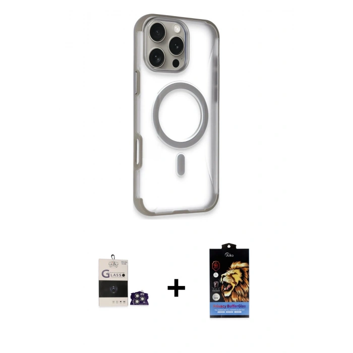 MARSİLYAN™- iPhone 14 Pro Max Kılıf Eksen Klasik Koleksiyonu - Siyah Buffer Hayalet Cam Ekran Koruyucu + Bilvis Titan Kamera Lens - GS