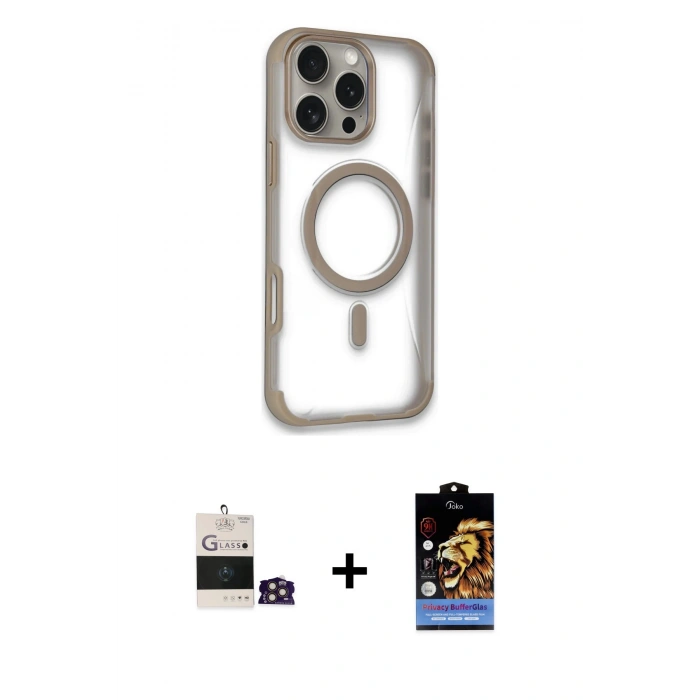 MARSİLYAN™- iPhone 14 Pro Max Kılıf Eksen Klasik Koleksiyonu - Siyah Buffer Hayalet Cam Ekran Koruyucu + Bilvis Titan Kamera Lens - GD