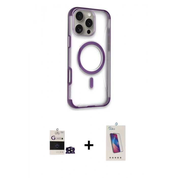MARSİLYAN™- iPhone 14 Pro Max Kılıf Eksen Klasik Koleksiyonu - Siyah Joko 5D Cam + Bilvis Titan Kamera Lens - DNMR