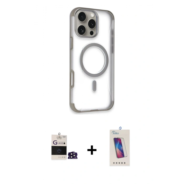 MARSİLYAN™- iPhone 14 Pro Max Kılıf Eksen Klasik Koleksiyonu - Siyah Joko 5D Cam + Bilvis Titan Kamera Lens - DNMR